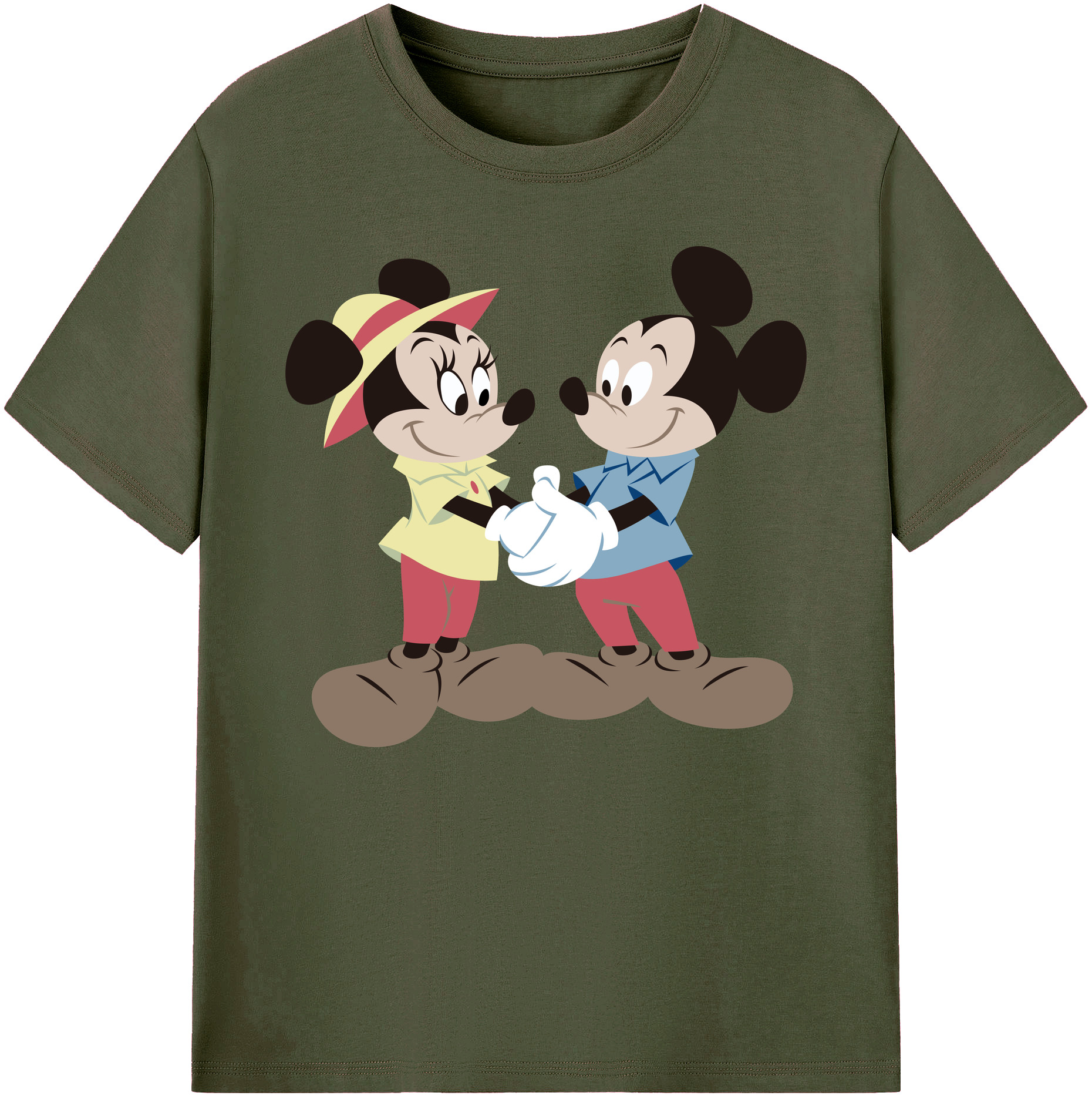 ミッキーマウス Mickey Mouse 綿100％ メンズ半袖Tシャツ｜肌触りやわらか＆通気性
